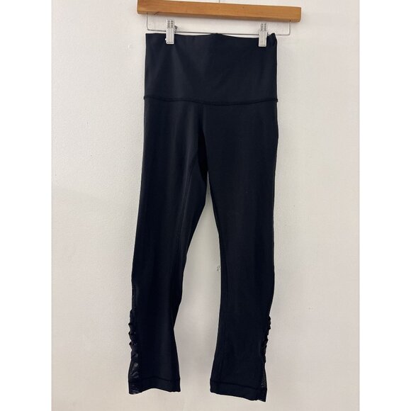 Lululemon Rise and Flow Black Pull On Leggings size‎ 4 Athleisure - Picture 2 of 4
